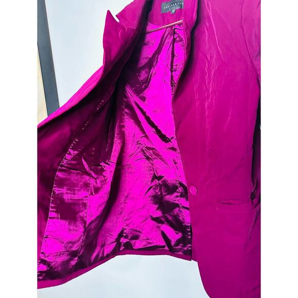 ENDLESS ROSE Purple Crepe Front Button Closure Jacket Blazer Size Extra Small - Picture 8 of 9